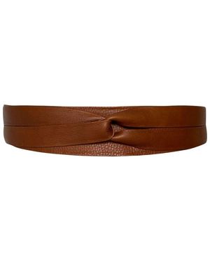 Ada Midi Wrap Leather Belt - Brown