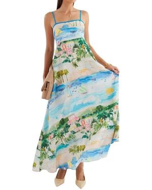 LOEY Printed Maxi Dress - Blue