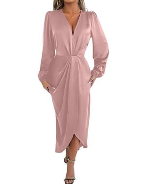 Adele Berto Midi Dress - Pink
