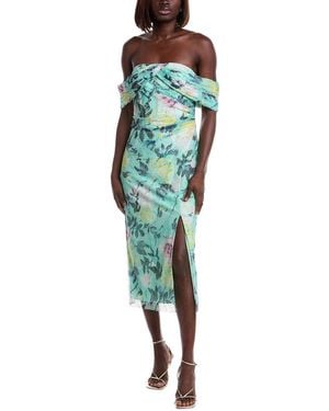 ML Monique Lhuillier Allie Lace Midi Dress - Multicolour