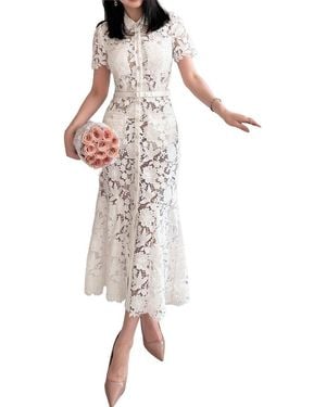 Kayla Paris Embellished Midi Dress - White