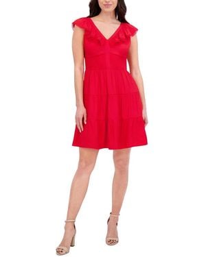 Kensie Woven Mini Dress - Red