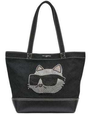 Karl Lagerfeld Cannes Canvas Tote - Black