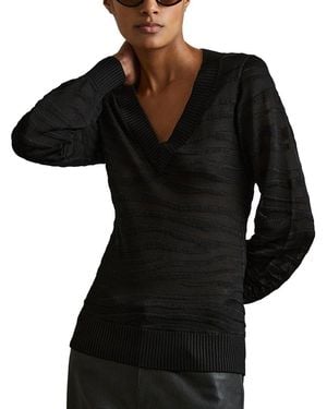 Reiss Zana Knit Top - Black