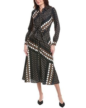 Tahari Button Down Midi Dress - Black