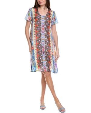 Johnny Was Olenah Silk Dress - Gray