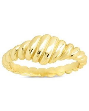 Sterling Forever 14K Over Paula Ribbed Ring - Metallic