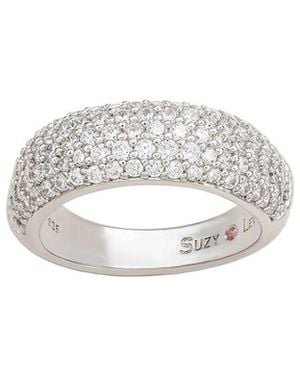 Suzy Levian CZ Jewelry Suzy Levian Cz Thick Pave Half-Eternity Ring - White