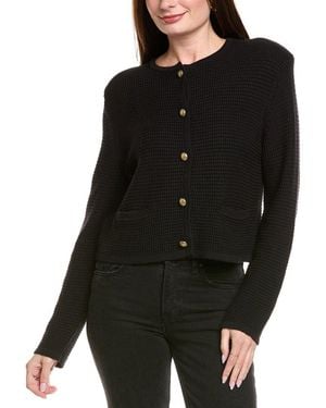 Hannah Rose Textured Crop Cashmere-Blend Jacket - Black