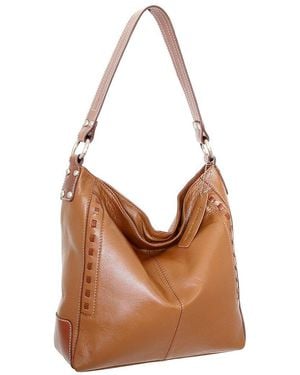 Nino Bossi Alyssa Genuine Leather Hobo Bag - Brown