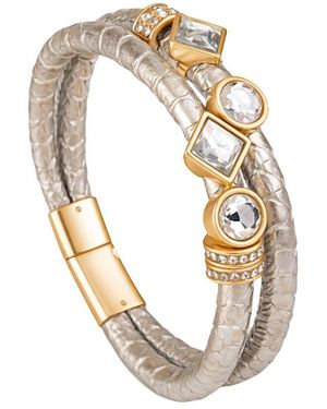 Saachi Bling Charm Leather Bracelet - White