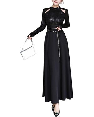 BURRYCO Solid Maxi Dress - Black
