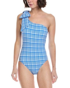 Kate Spade One-Shoulder One-Piece - Blue