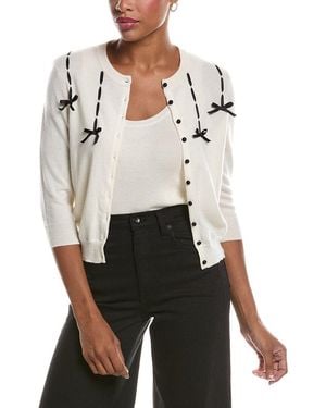 Autumn Cashmere Ribbon 100% Cashmere Cardigan - White