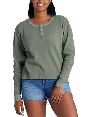 Life Is Good. Boxy Thermal Henley - Green