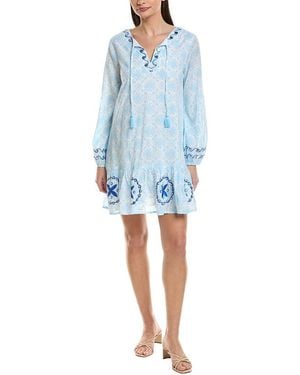 Sail To Sable Ruffle Hem Shift Dress - Blue