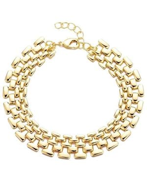 Adornia 14K Plated Grid Chain Bracelet - Metallic