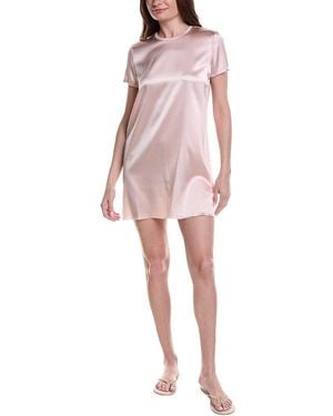ATM Stretch Charmeuse Silk-Blend Mini Dress - Pink