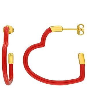 Rina Limor Over None Heart Earrings - White