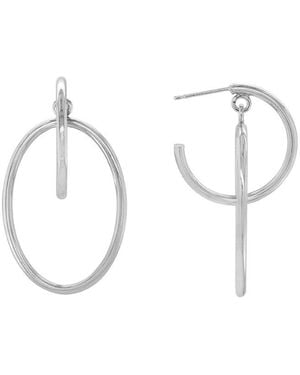 Italian Silver Dangle Earrings - White
