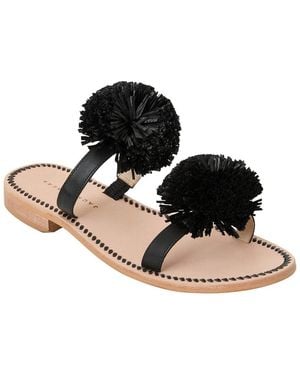 Jack Rogers Daffodil Raffia & Leather Sandal - Black