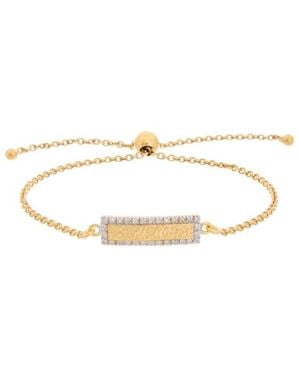 Italian Gold Over Silver 18K 0.20 Ct. Tw. Diamond Bolo Bracelet - White