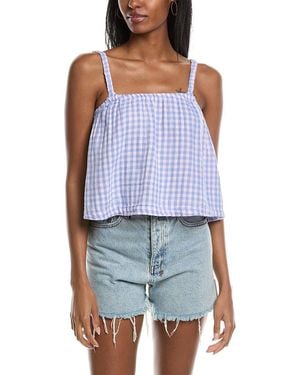 Stateside Gingham Doublefaced Gauze Swing Top - Blue