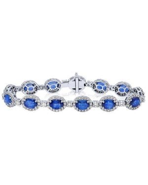 Diana M. Jewels Fine Jewellery 18k 15.90 Ct. Tw. Diamond & Sapphire Bracelet - Blue