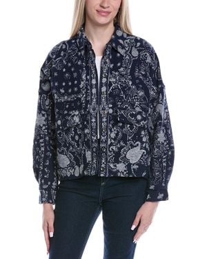 Free People Bandana Jacquard Shirt - Blue