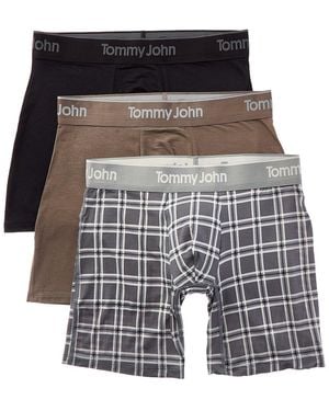 Tommy John Set Of 3 Ultra Soft Flex 6In Boxer Brief - Black