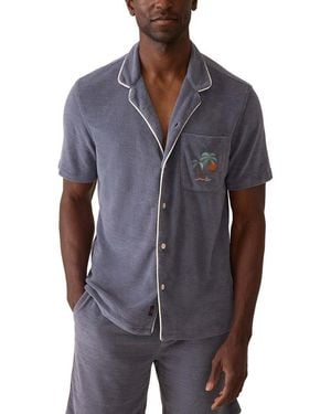 Faherty Cabana Towel Terry Shirt - Blue