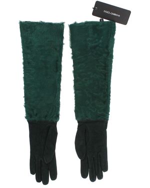Dolce & Gabbana Silk-Lined Gloves - Green