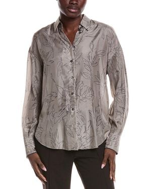 Brunello Cucinelli Silk-Blend Shirt - Gray
