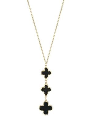 Ember Fine Jewelry 14K Malachite Clover Necklace - Metallic