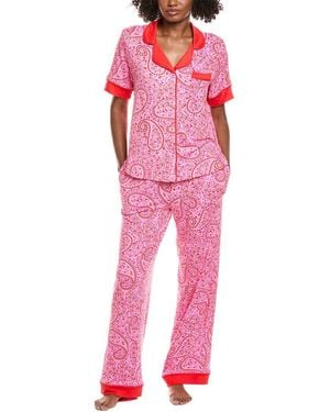 Room Service Pjs 2Pc Arizona Top & Pant Pyjama Set - Red