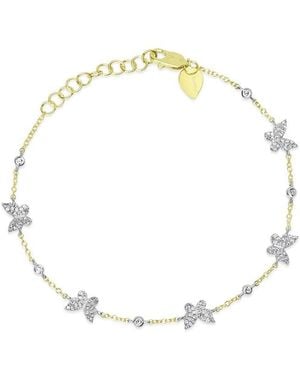Meira T 14K Two-Tone 0.37 Ct. Tw. Diamond Butterfly Bracelet - Metallic