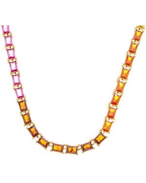 Crystal Haze Jewelry 18K Plated Cz Statement Necklace - Metallic