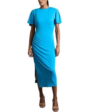 Reiss Tulia Side Ruched Midi Dress - Blue