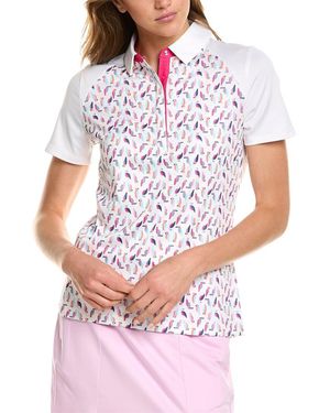 Callaway Apparel Printed Mesh Panel Polo - White