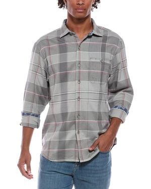 Tommy Bahama Canyon Beach Pebble Cay Plaid Shirt - Grey