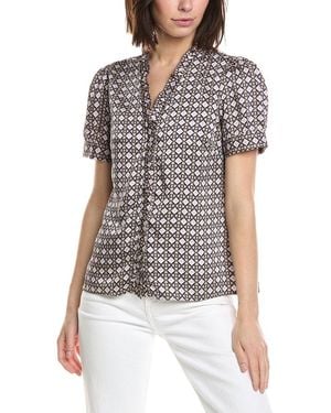 Cece Ruffle-Trim Top - Black