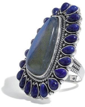 TIRAMISU Plated 31.40 Ct. Tw. Gemstone Statement Ring - Blue