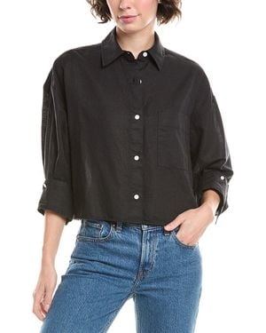 Madewell Straight-Hem Linen-Blend Shirt - Black