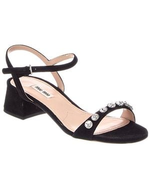 Miu Miu Suede Sandal - Metallic