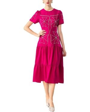 Adele Berto Midi Dress - Pink