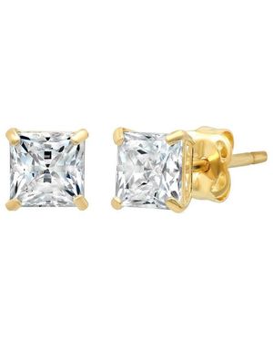 MaxColor 14K Cz Stud Earrings - Metallic