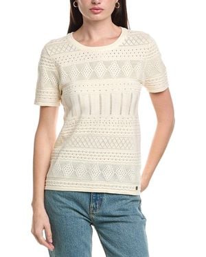 Halston Textured Pointelle Jumper - White
