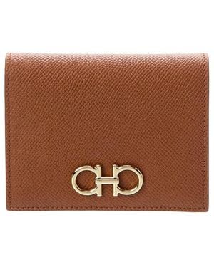 Ferragamo Gancini Leather Card Case - Brown