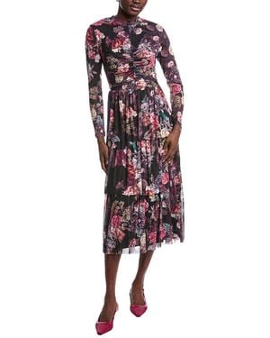 Anne Klein Printed Midi Dress - Red