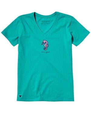Life Is Good. Crusher T-Shirt - Blue